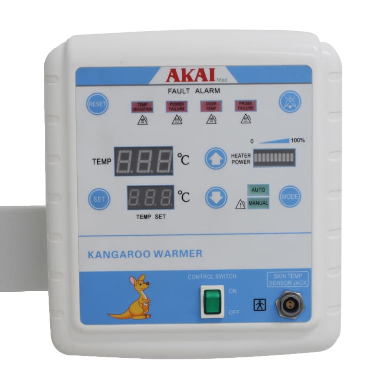 AKAIMED Servo Digital Neonatal  LED Display  Alram System  Skin Temp. control range 32 38C Warm up time 45 Min  Mattress size 65cm (L)*54cm(W)  Distance from heater to mattress 80cm