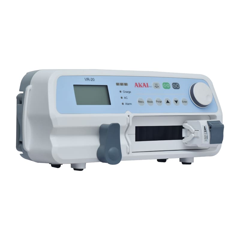 Syringe Pump (VR 20) Flow Rate(1500 ml/h) with Three modes Easy to Use Alarms Battery working for 7hr by AKAIMED