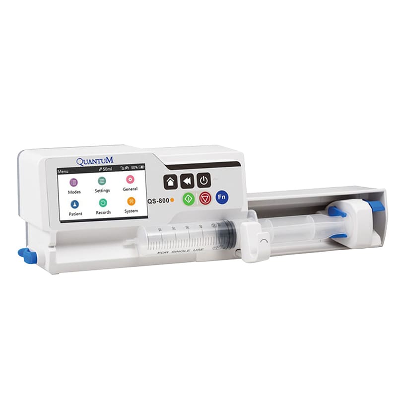 Quantum Syringe pump (QS800) (5,10,20,30,50/60ml) water proof  Color Touch screen 4.3"  7 modes  Flow rate: 0.01—1200 ml/h  Alarm system  Battery 12hr (White)