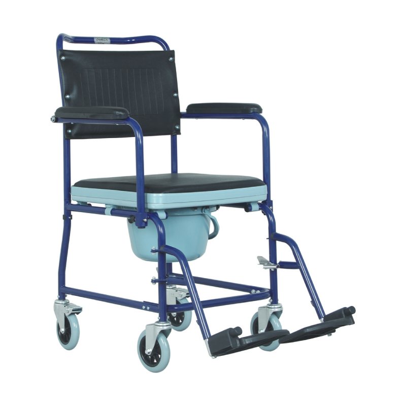 كرسي متحرك بقاعدة تواليت من الصلب الفولازي (692E) - من اوميجا