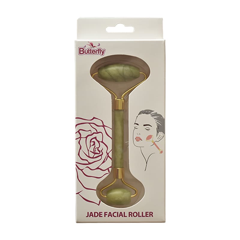 Butterfly Facial Massage Natural Jade Roller Double Head Jade Stone Anti Wrinkle, Skin care Green Colour