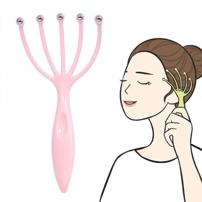 Butterfly Five Claw Head Massager For Relaxation & Enhance Blood Circulation Pink