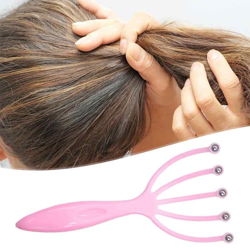 Butterfly Five Claw Head Massager For Relaxation & Enhance Blood Circulation Pink