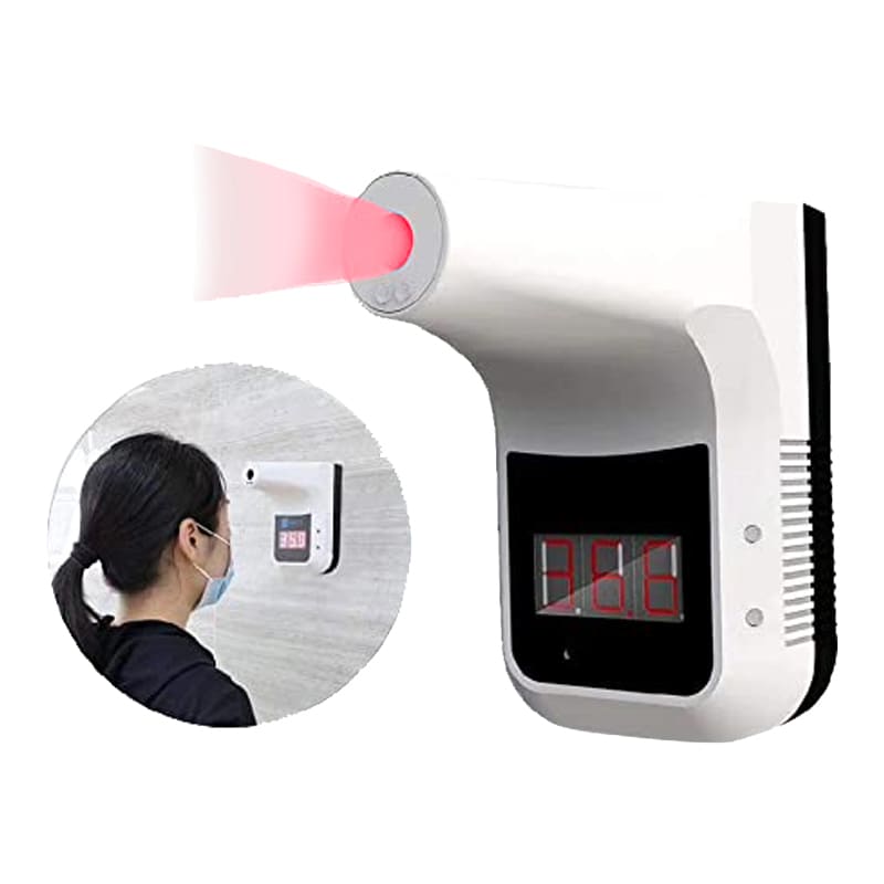 K3 Handsfree Non contact Forehead Body Infrared Thermometer(Wall or Stand Mounted) White
