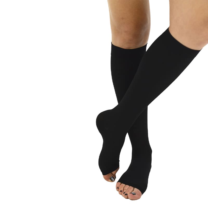 ITAMED Knee Highs (Unisex) Open Toe H 304(O) Firm (Microfiber) Compression 25 35mmhg