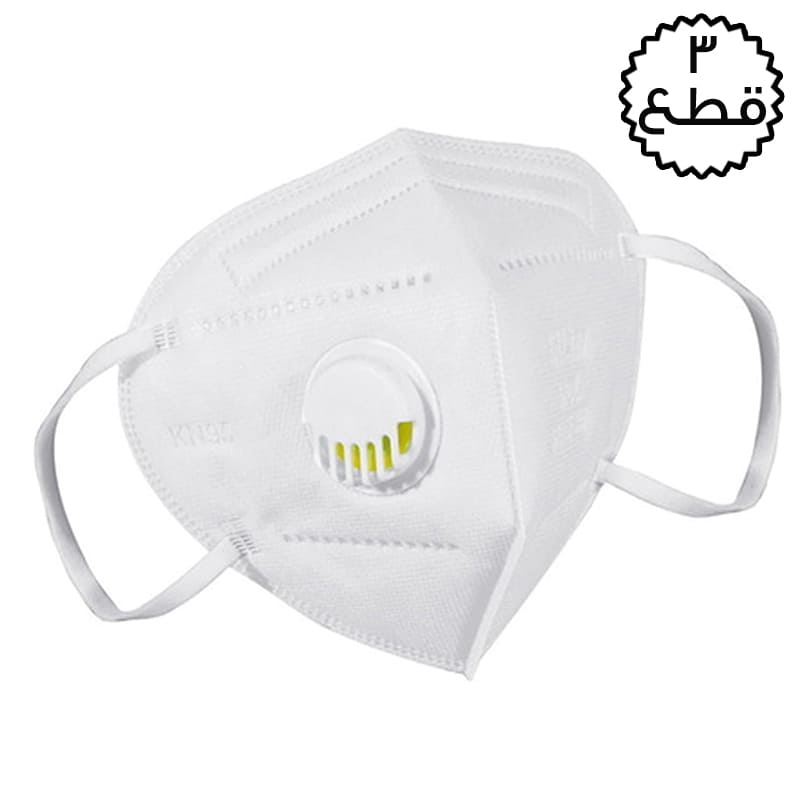 KN95 Protective Valve Masks with Built in Respirator (3 Pcs) by Baner White