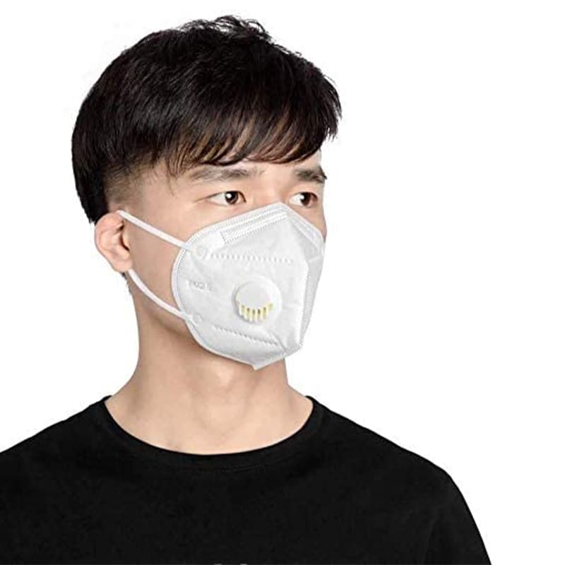 KN95 Protective Valve Masks with Built in Respirator (1 Piece) by Baner White