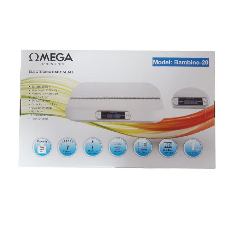 OMEGA Bambino Electronic BaBy Scale (20KG) Stick height Measurement, 20KG/4G