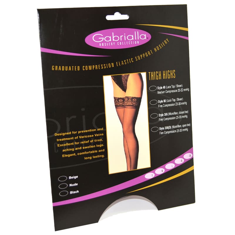 ITAMED Thigh Highs H 80 (With lace top and silicone bands) Sheer Firm compression 20  30 mm/hg