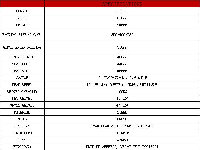 كرسي كهربائي بطارية واحدة - قابل للطي - خفيف الوزن - ماركة اوميجا
