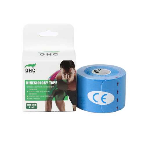 شريط لاصق رياضي  Kinesiology Tape precut لدعم العضلات من اوميجا  - 5سم * 5متر  - مزود بفواصل