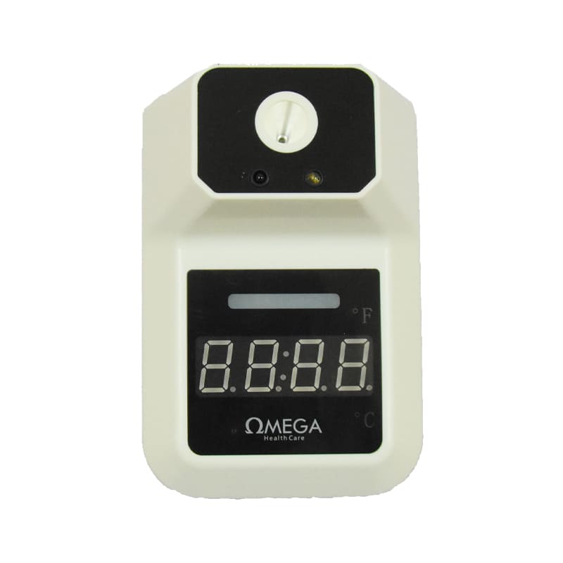 ترمومتر استاند اوميجا ديجيتال لقياس درجة الحرارة عن بعد بالأشعة تحت الحمراء أبيض