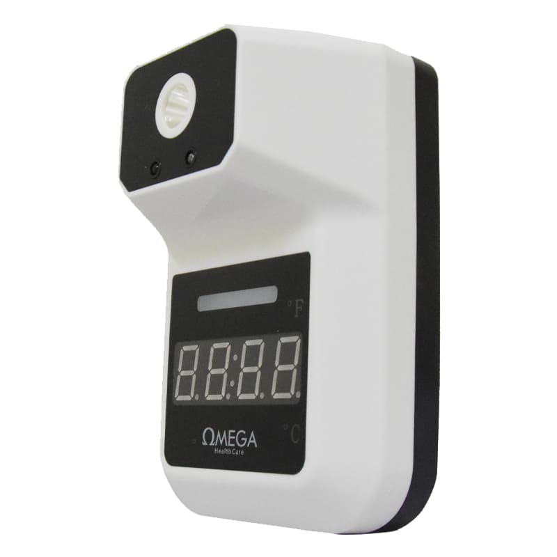 ترمومتر استاند اوميجا ديجيتال لقياس درجة الحرارة عن بعد بالأشعة تحت الحمراء أبيض