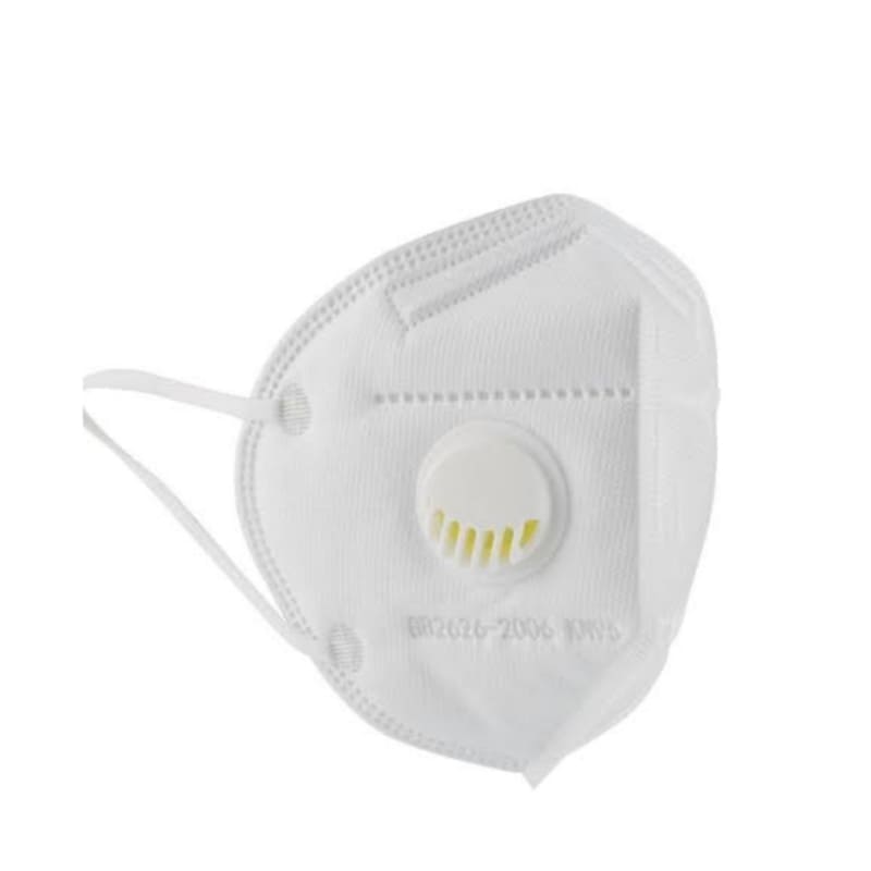 قناع وقائي كمامة KN95 بفلتر مدمج لسهولة التنفس وتنقية الهواء (قطعة واحدة) من بانير لون ابيض